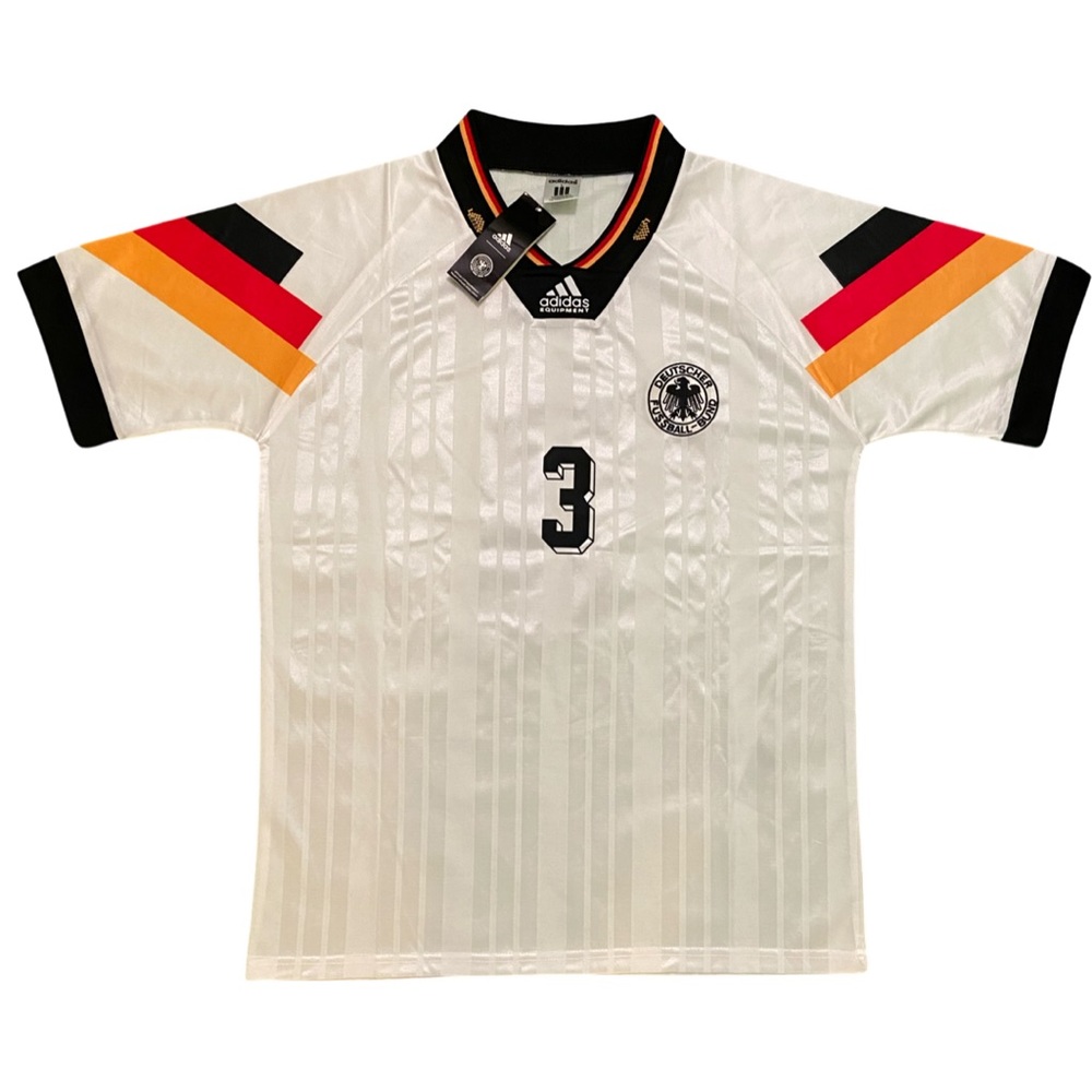 1992-94 Germany Soccer Jersey Brehme #3 Size L-M Vintage